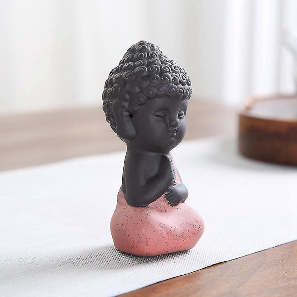 Keramisk Buddha-statue Meditasjonsfigur, For Te-brett Kjæledyr