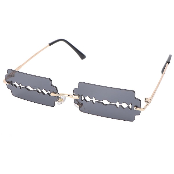 Metallsolbriller Masquerade Eyeglasses Funky Sunglasses Rammeløse solbriller