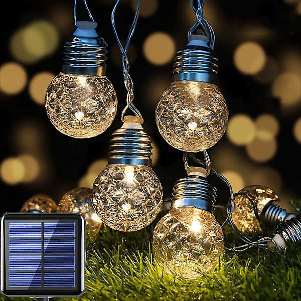 Solcellelys Ananas Mønster Pære Fe String Lys 5m-20leds