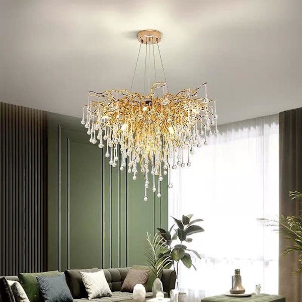 80cm Lysekrone Hængende Lampe Luksus Guld Moderne Mode