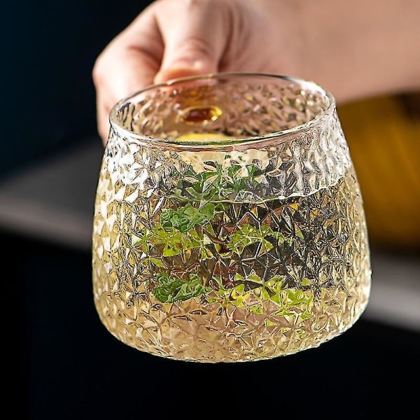 2 kpl 420 ml Japanilainen Tee-lasi Hammered Grain-lasista