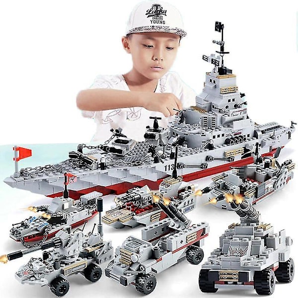 1000+ st Militärfartyg Arméfigurer Byggklossar