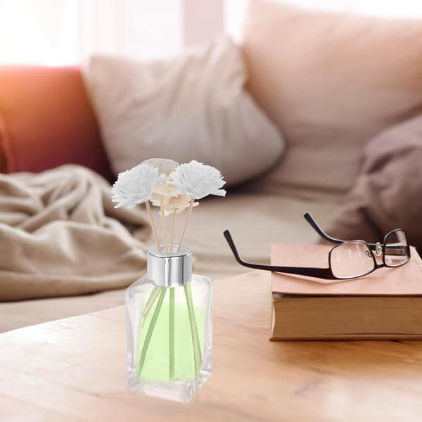 4 st glasdiffusorflaskor med silverlock 50 ml klassisk fyrkantig design påfyllningsbar parfymhållare
