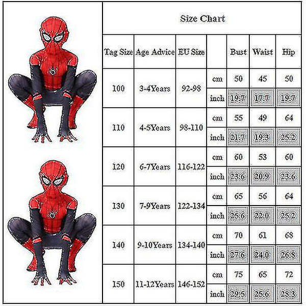 Barnens Spider-Man Far From Home Jumpsuit Fancy Kostym 7-9 Years