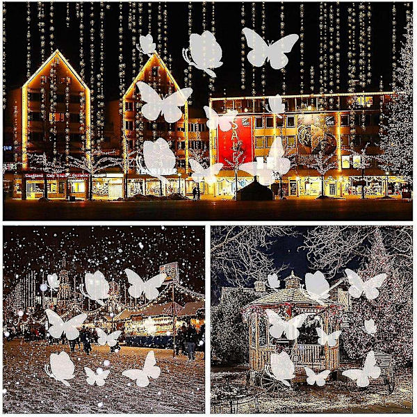 Vanntett 4W 4 LED-er Fargerik LED-projektor Jul
