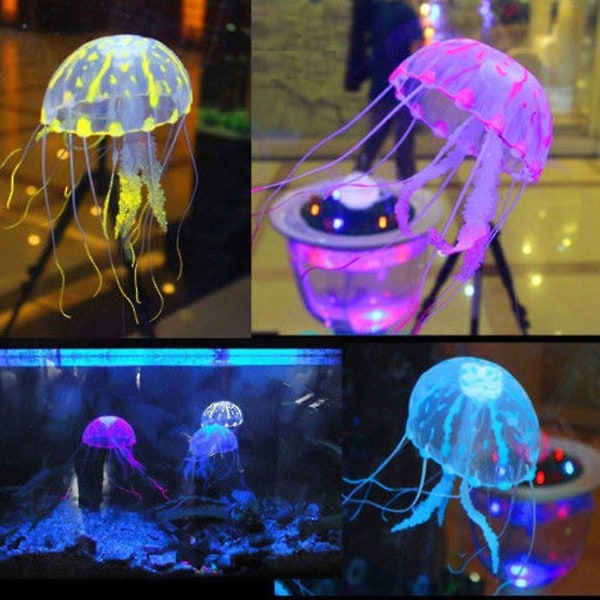 Glödande effekt konstgjorda maneter prydnad akvarium akvarium dekoration