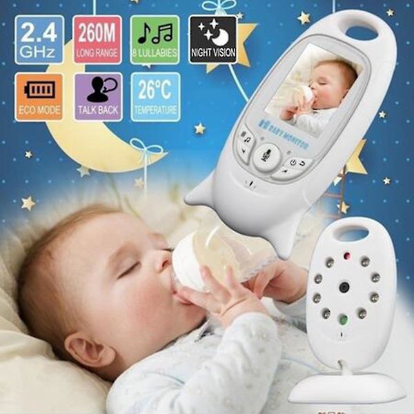 2,4 GHz Trådlös Babymonitor med Digital Signalöverföring och Nattseende