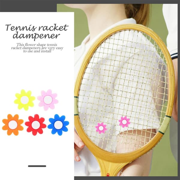 5 st silikon tennisracketdämpare Blomvibrationsstötdämpare Set