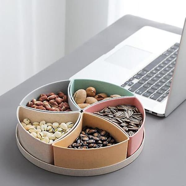 Rund Oppdelt 5-roms Snacks Organizer Beholder