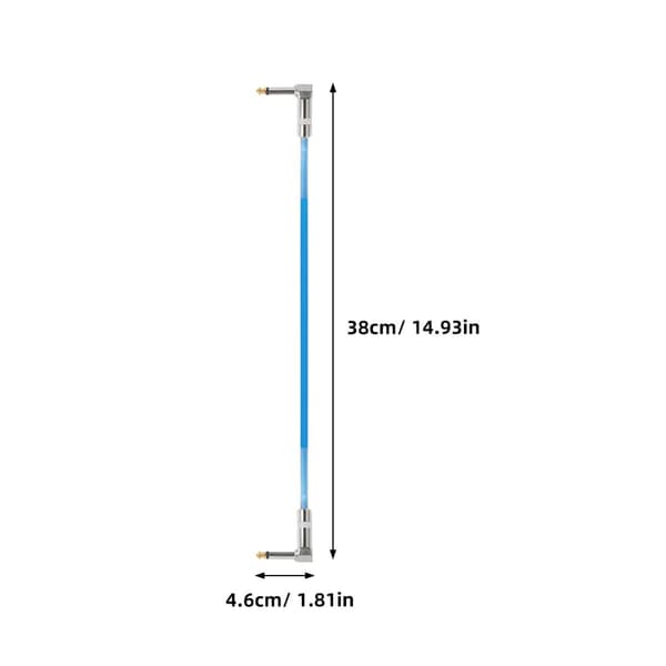 30 cm 6,35 mm gitarrpatchkablar instrumentkabel gitarrsladd med PVC-kopparmaterial