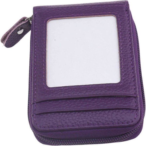 Mjukt läder kreditkortshållare Plånbok Fick ID Visitkortsfodral Case Lila Present