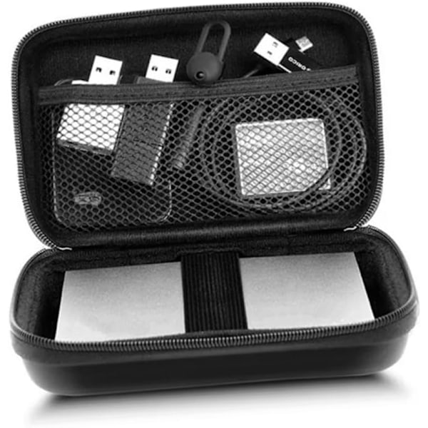 Eva Digital Produktförvaringsväska Robust USB-kabelorganisatör Mobil Diskfodral Svart 14x10x4cm 2st/förpackning