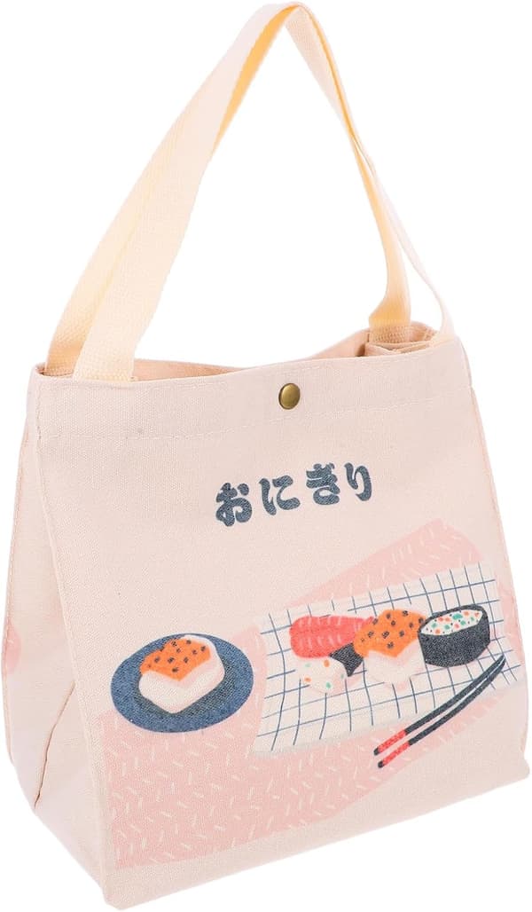 Bento Bag Rispose Japansk Nydelig Stil Lerret Vanntett Pustende Lunsjoppbevaringspose