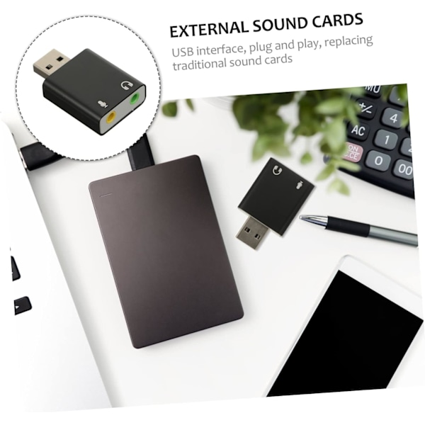Ulkoinen äänikortti 7.1 Stereo Audio Adapteri Mikrofoni Kuulokeliitäntä Ei Vaadi Ohjaimia