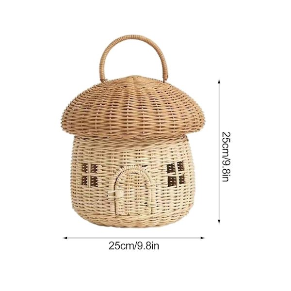 Ny Rattan Svampkorg Väska Vicker Damhandväskor Strand