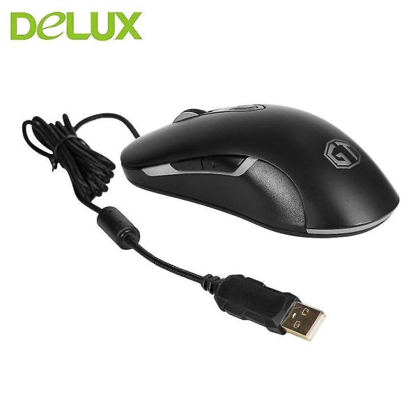 Delux M619 USB kablet bakgrunnsbelysning spillmus Ergonomisk