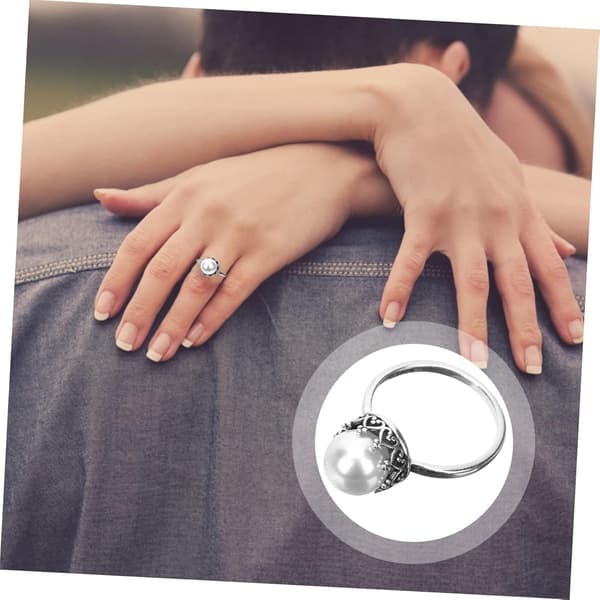 Trendy perlering for kvinner Estetisk cocktail statement-ring Enkelt og elegant design
