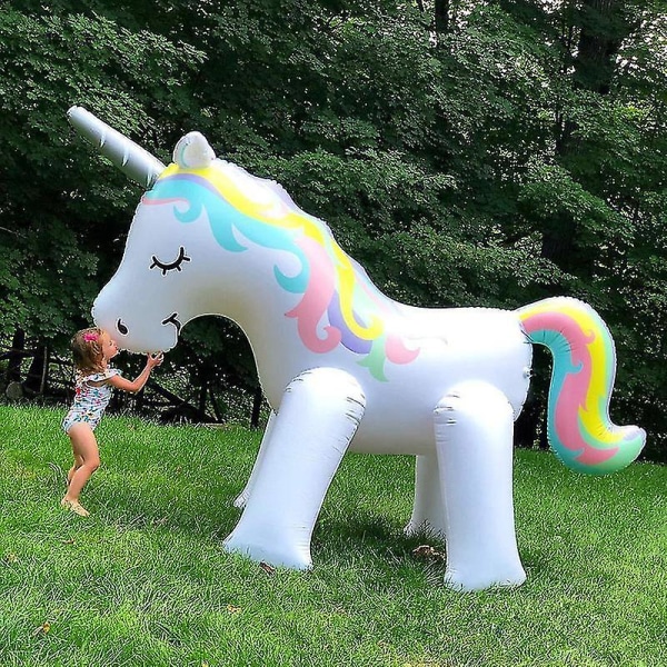 Oppblåsbar Unicorn Sprinkler Utespill for Hage