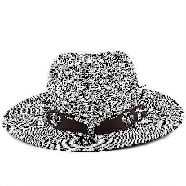 Klassisk Panamahat Sommer Solhatte Til Kvinder Mænd Strand Halmhat Light bean paste
