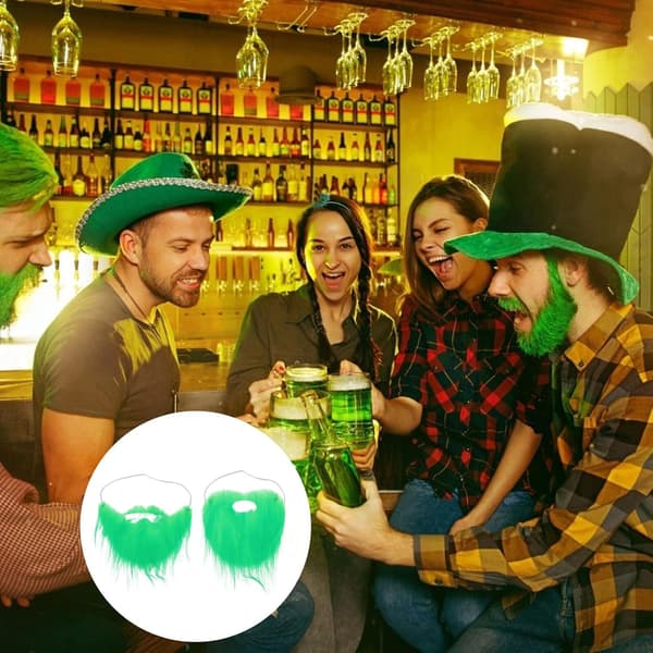 4 kpl Pyhän Patrickin päivän tiheä tekoparta pehmeä flanelli cosplay-asusteet