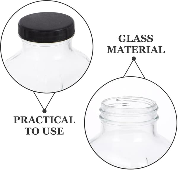 4-pack glasjuiceflaskor med lock 500 ml fyrkantiga återanvändbara glasflaskor