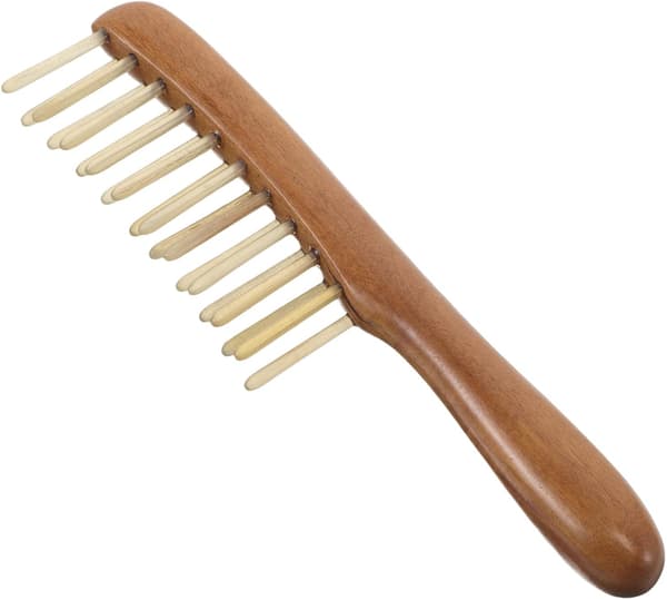Massagekam för trä hårbottenmassagekam för torrt och vått hår, ergonomisk handtagsdesign