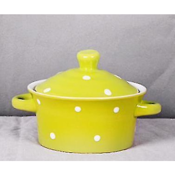 Dots Koreanska Mini Keramiska Gryta Stockpot Lock Spoon Skålar