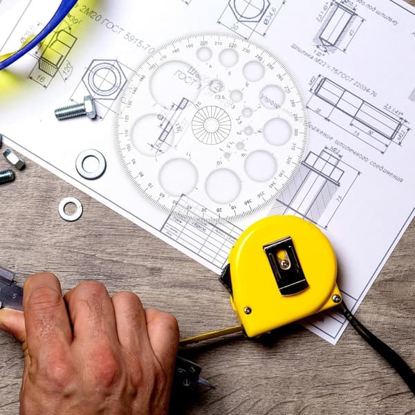 Plastgradskiva Set Ritning Multifunktion 6st 360 Grader och Geometriverktyg