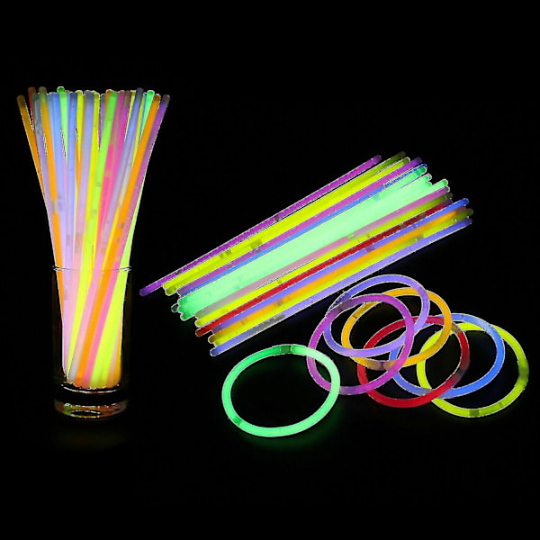 10-300 stk. Glødesticks Armbånd Halskæder Neon Farver Fest Favoritter Rave Diskotek 100PCS