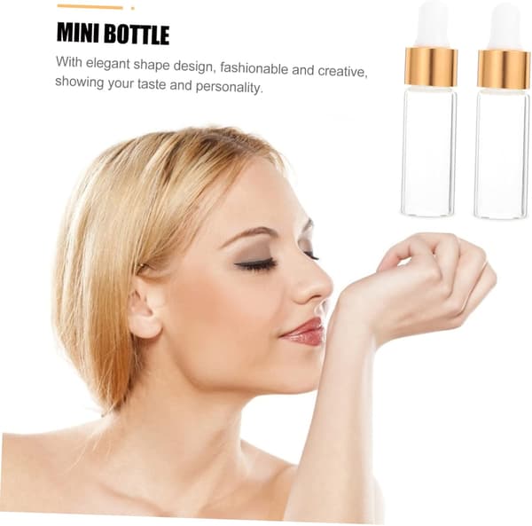50 st 5 ml mini eteriska oljeflaskor flytande förpackningar för resetillbehör guldaccent