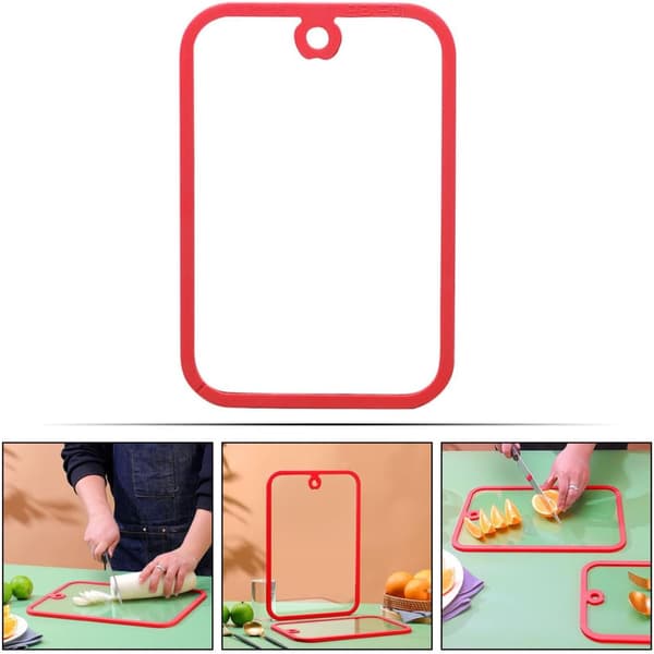 Skärbräda i härdat glas Rektangulär Skärbräda Halkfri Design Anti-sprickbildning Rött Kök