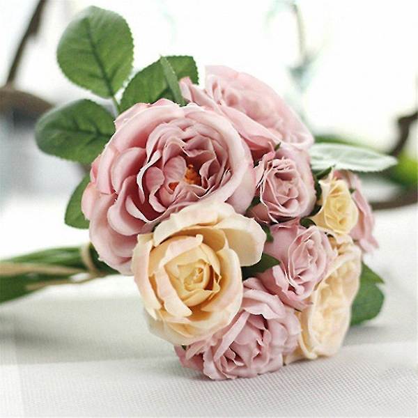 Charmig Konstgjord Ranunculus Bukett DIY Blommor