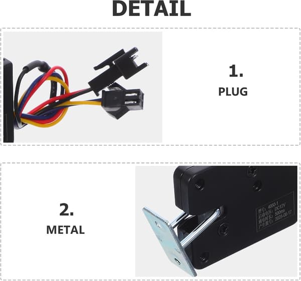 Elektrisk Kontrollås Dc12V Mini Servodørlås med Deteksjonsbryter