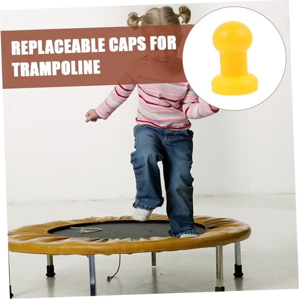 8 stk. gule trampolinestanghetter Stangdeksler Reservedeler Trampolinerørbeskyttere