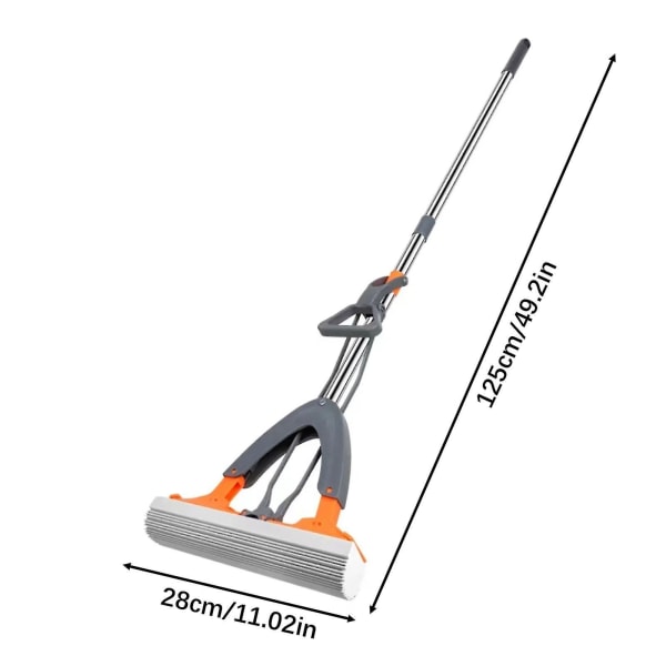 Gummiklud Mop, Husholdningsabsorberende Svamp Mop, Ingen Håndvask, Tør Og Vådt Dobbelt Brug, Doven Person, Husholdningsklemme Gummiklud Mop Mop/kost