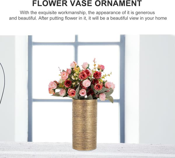 Keramisk blomvas Guldborstad vas Nordisk stil Enkel design Utförande Robust