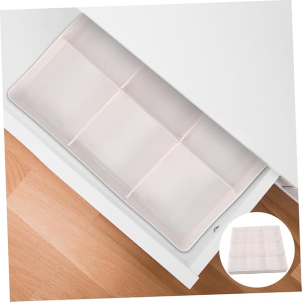 Justerbar makeup-skuffeorganisatorbakke med ruminddeling