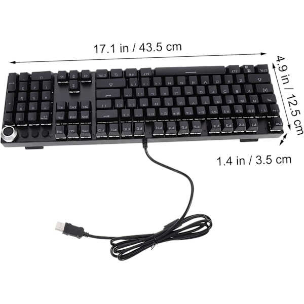 Ergonomiskt tangentbord Ergonomiskt RGB-bakgrundsbelyst mekaniskt speltangentbord 104 tangenter Trådbundet USB-speldator tangentbord