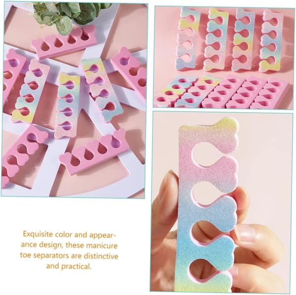 30 stk. neglekunst tåskillere hjerteformede lyserøde gradient Eva manicure pedicure separatorer