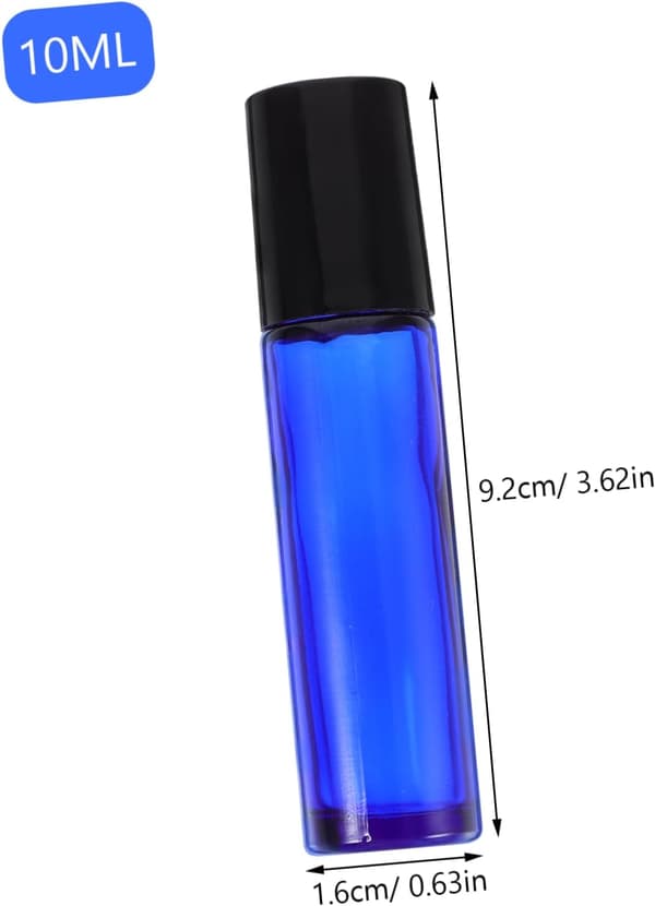 10 st 10 ml eteriska oljeflaskor i glas med blå kula i rostfritt stål