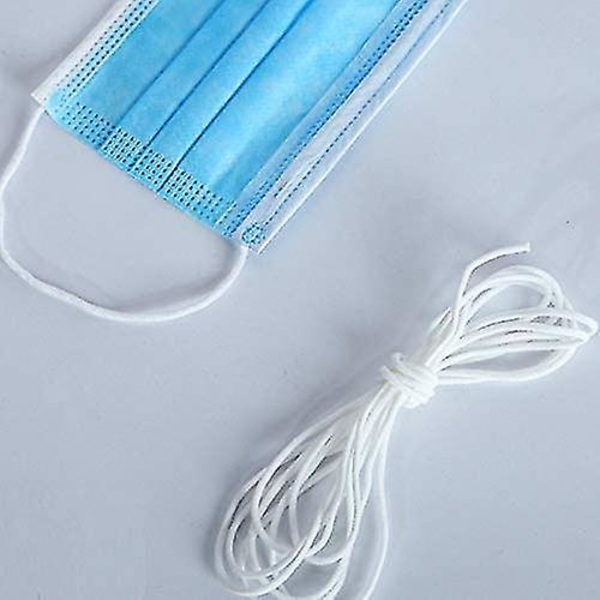 3mm 50m Rund Elastisk Snøre Hvit Elastisk Tråd Sybånd