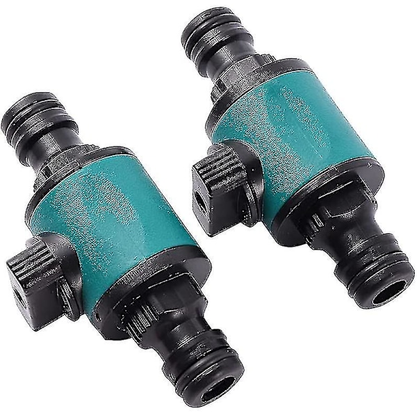 -2 styk 16mm havevandsslange hurtige koblinger med 2-vejs stopventil