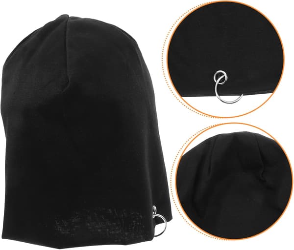 Herre lue turbanhatt pustende hodeplagg for soving komfortabel polyester herre sovehatt hodeplagg svart