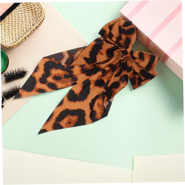 4 stk. Kæmpe Hårbuer med Leopardprint Håndlavede Satin Hestehale Baretter