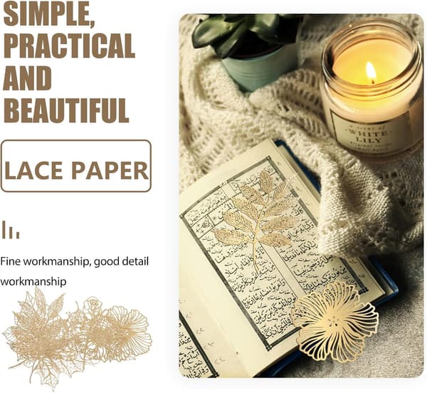 Guldstämpling ihåligt spetspapper 10 st för scrapbooking och journalföring