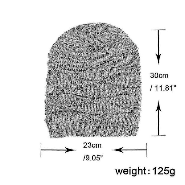 Lang Casual Varmt Unisex Beanie Grå Beanie Til Kvinder Og Mænd Vinter Varmt Strikket Hat