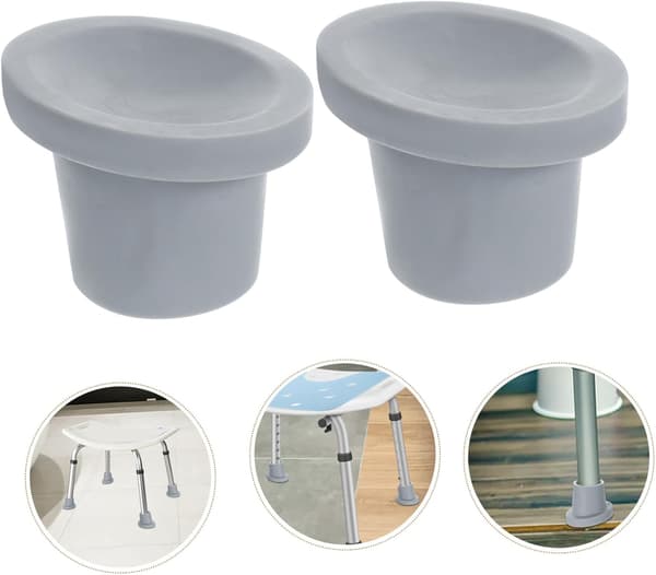 28 mm diameter gummifødder til brusebadstole med sugegreb og rustbestandige rustfri stålplader