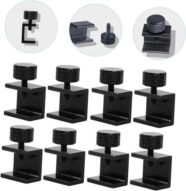 8 stk. justerbare glasholdere til 3D-printer, U-formede clips af aluminiumslegering holder fast