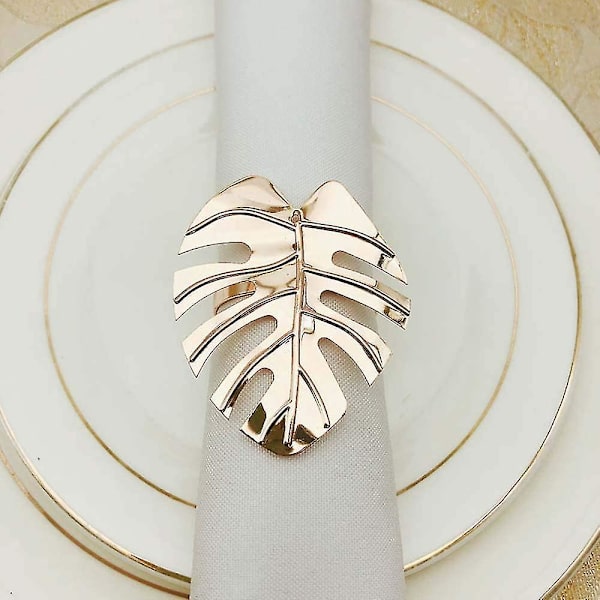 12 stk. Rose Red Turtle Leaf Serviettringer Borddekor
