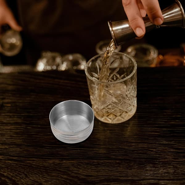 2 stk. cocktailshakerlåg, rystebægerlåg, 350 ml, rustfrit stål, bærbare, genanvendelige sølvkopper
